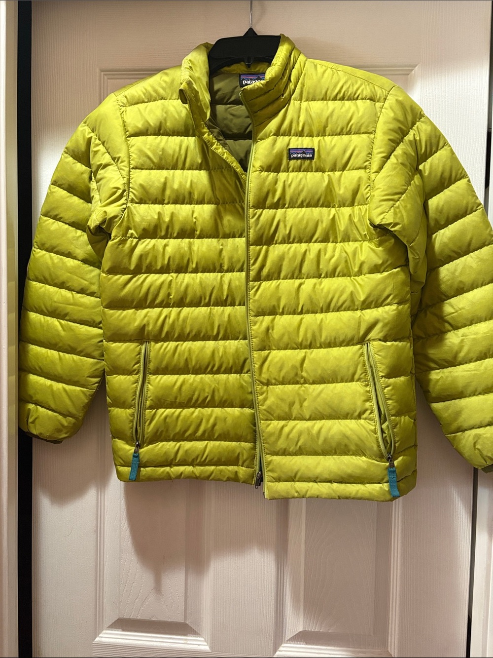 Patagonia Kids Lime Green Quilted Puffer Jacket